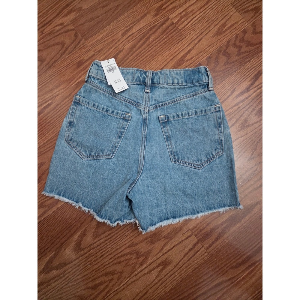 Hollister 90s Short Womens 000 W23 Ultra High Rise Denim Cut Off Blue 5 Inseam - Picture 4 of 7